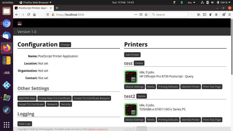 PostScript Printer Application