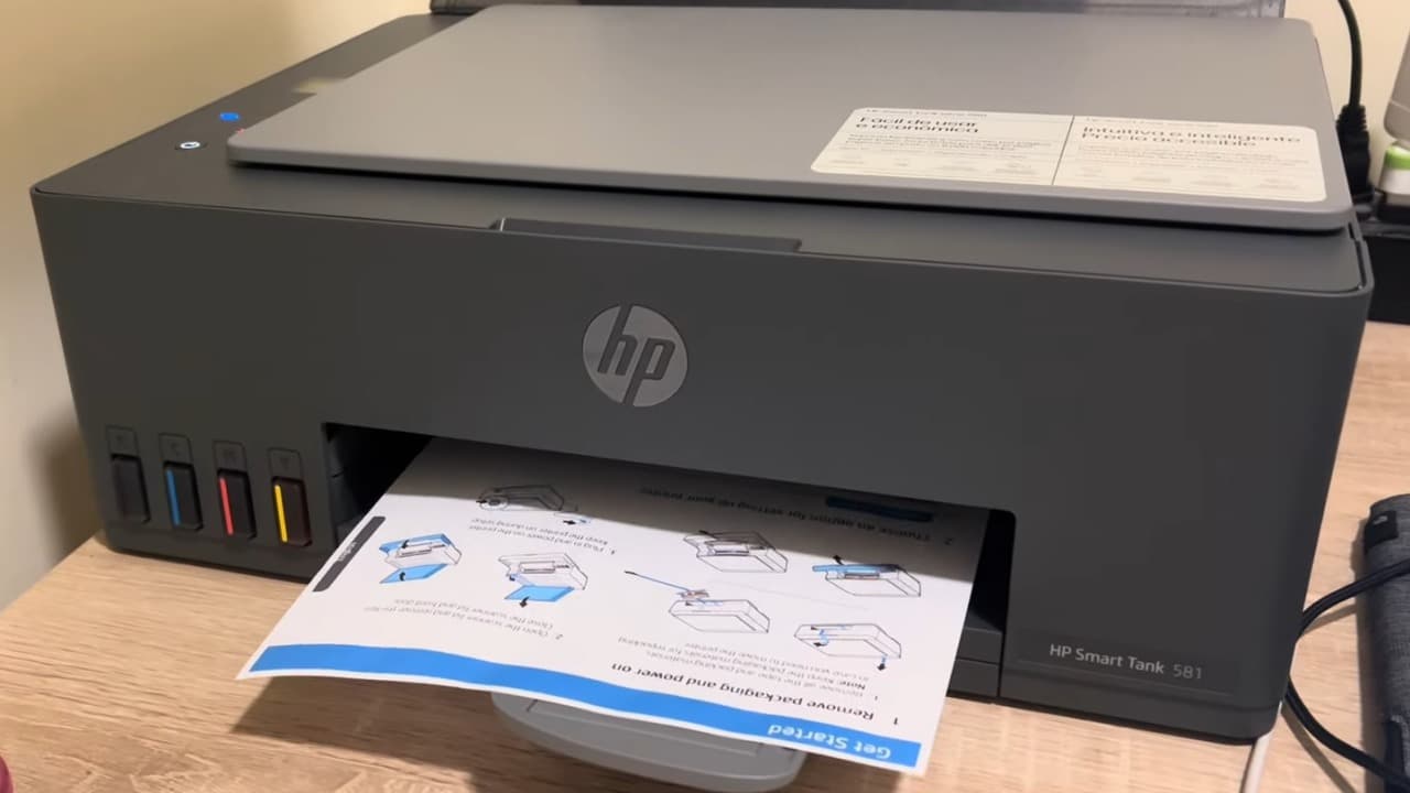 Exemplo de qualidade de impressão de texto e foto na HP Smart Tank 581