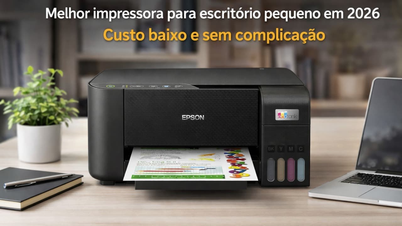 Melhor impressora para escritório pequeno em 2026: custo baixo e sem complicação