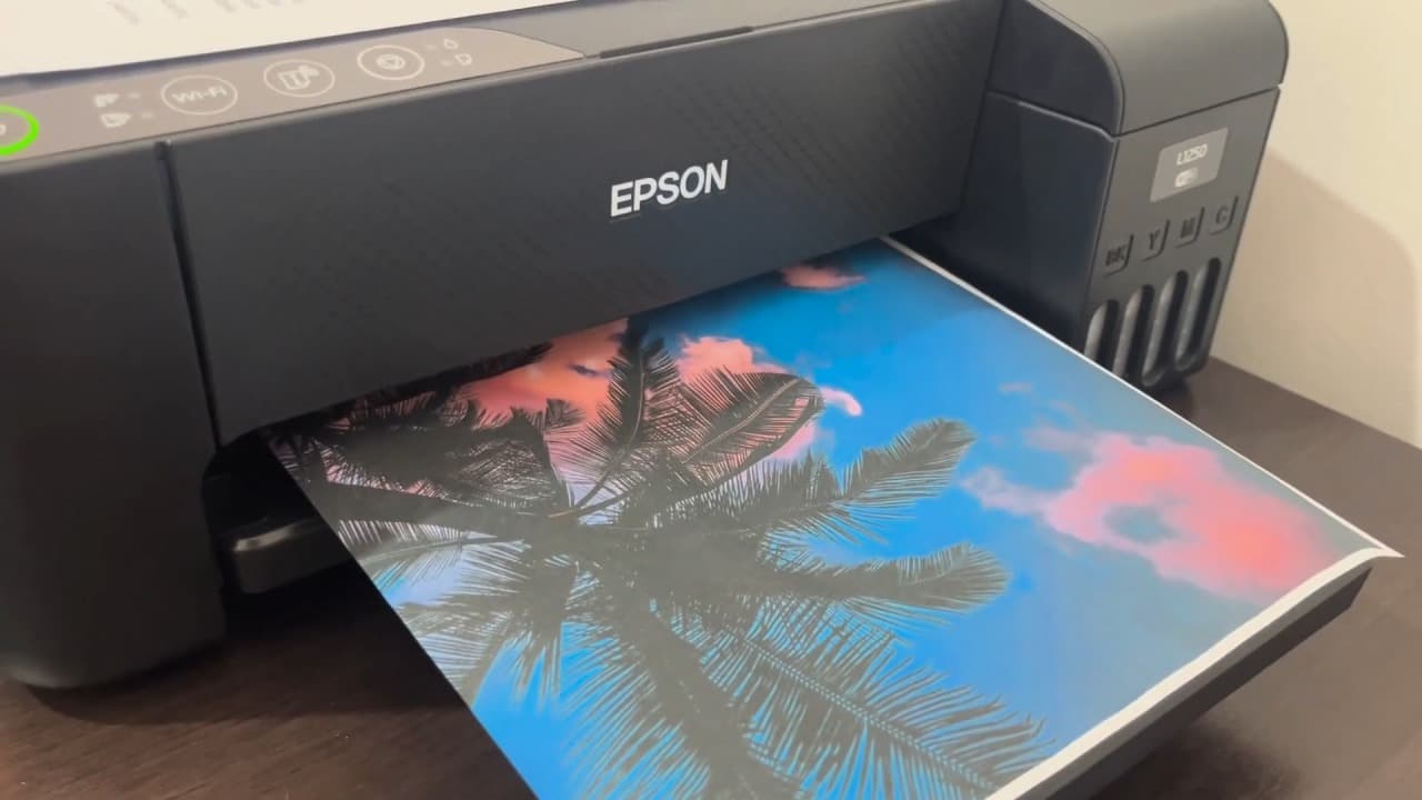 Exemplo de qualidade de impressão de foto e documento na Epson L1250